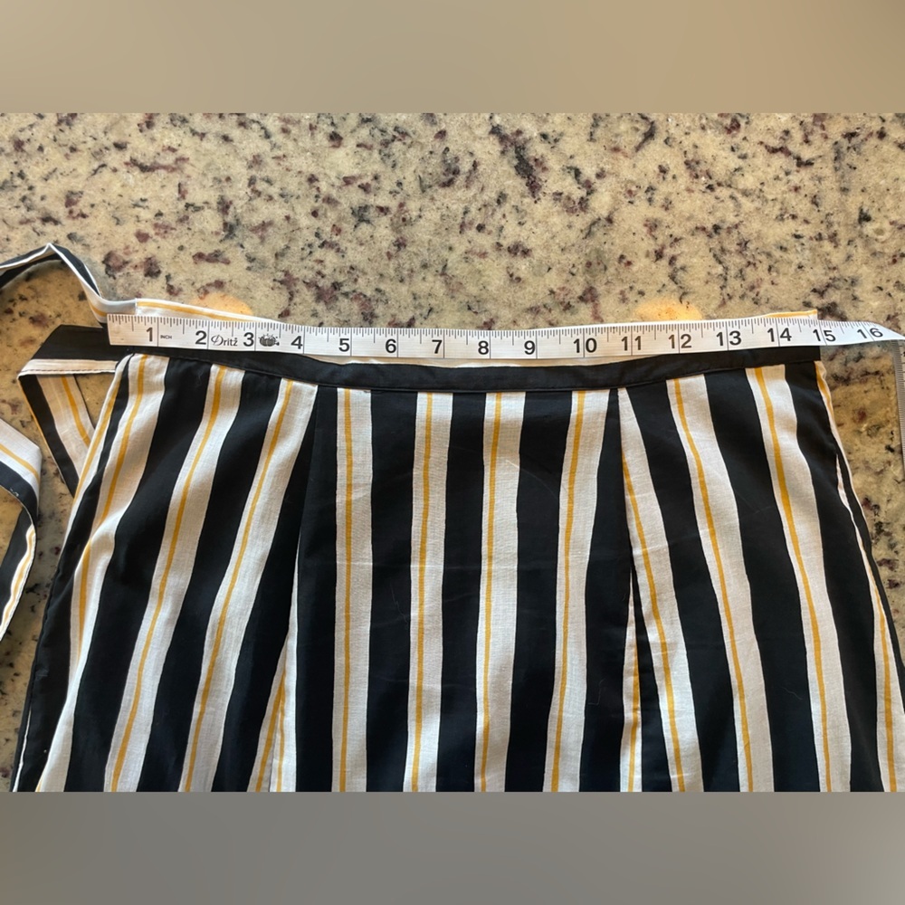 Who What Wear Black/White/yellow 100% cotton Striped midi skirt SZ8 - Picture 7 of 8